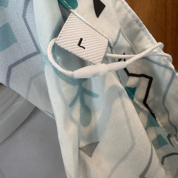 Made with Love NWT large white with geometric designs boho tier maxi dress - Picture 8 of 8